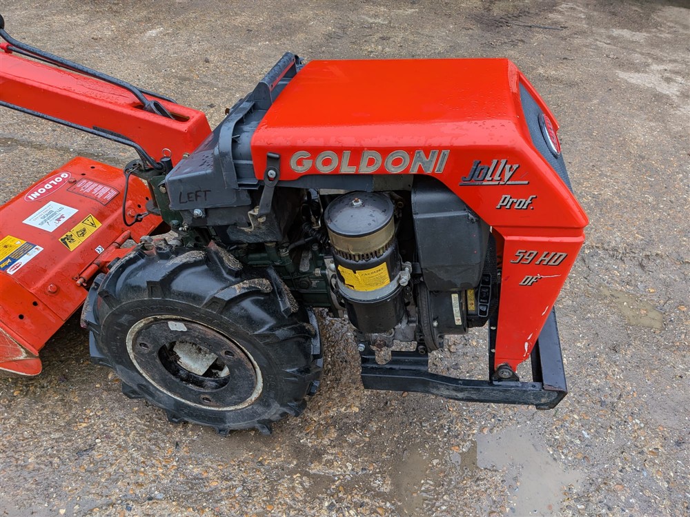 used-goldoni-p59hd-df-ah14-garden-tractor-with-rotavator-cultivator-and-wheel-weights-2006