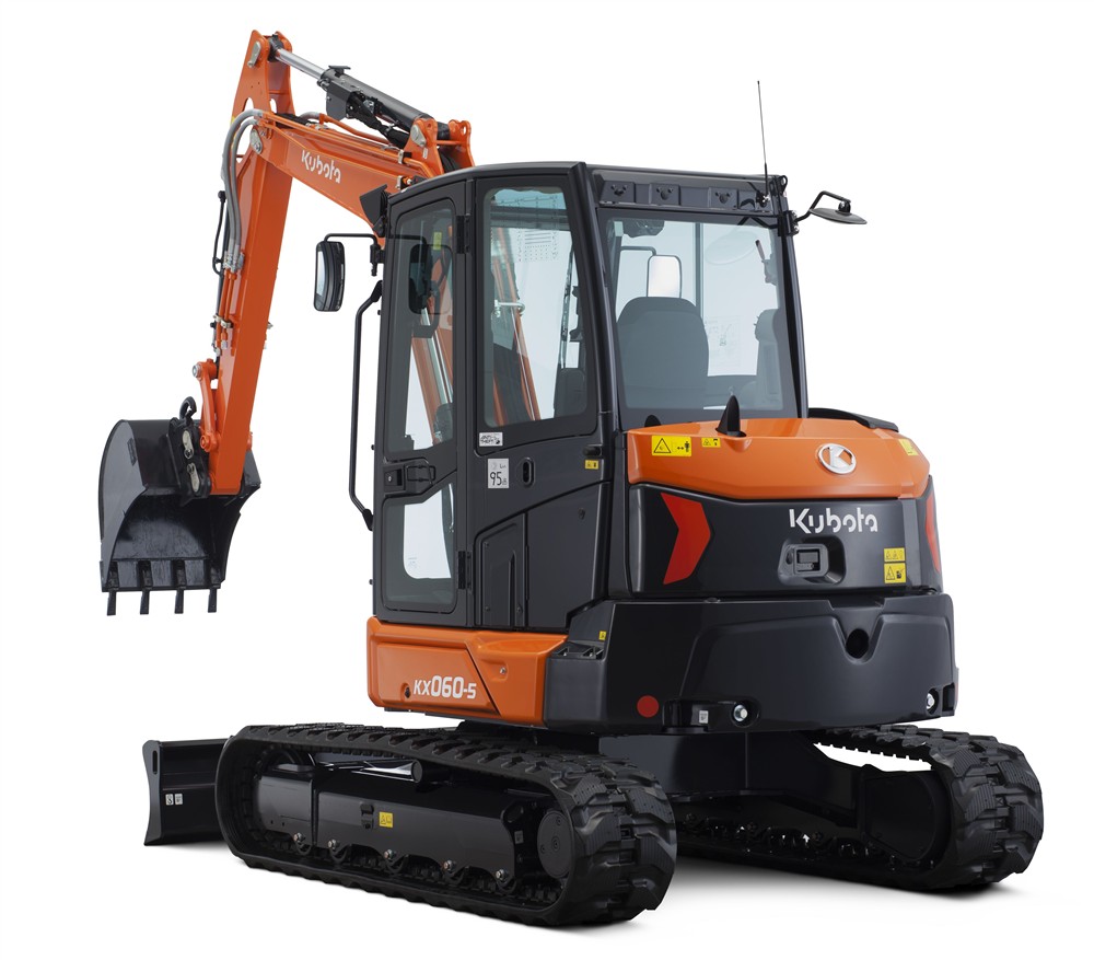 kubota-kx060-5-l-cabin-steel-tracks-fixed-undercarriage-long-arm-amber-and-green-beacon